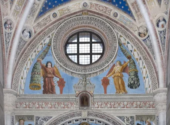Angels with Red Shields and Decorations
