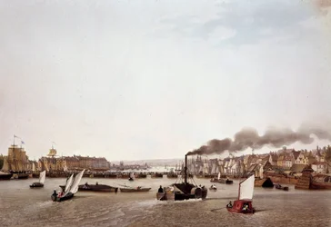 View of River Traffic on the Seine to Rouen