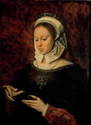 Young Woman Reading a Book of Hours
