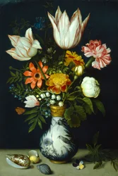 Flowers in a Porcelain Vase