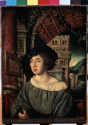 Portrait of a Young Man. A High-Ranking Person in a Renaissance Style Decor