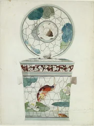 Design for a Covered Dish in the Service au Filet Fish Net Ware