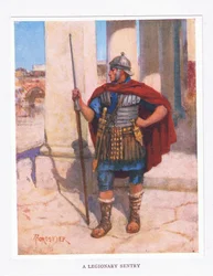 A Legionary Sentry (illustration from The Roman Soldier)