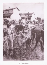 At a Post House (illustration from The Roman Soldier)