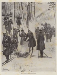 German Infantry at Exercise on Snow-Shoes