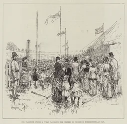Mrs Gladstone opening a Public Playground for Children on the Site of Horsemonger-Lane Jail
