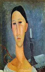 Hanka Zborowska with a Candlestick