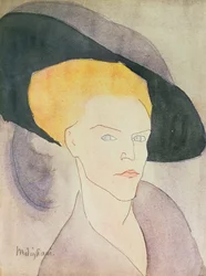 Head of a Woman wearing a hat, 1907
