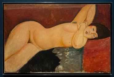 Reclining Female Nude with Intertwined Hands