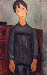 Little girl in a black apron