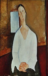 Madame Zborowska with Clasped Hands, c.1917