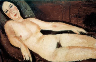 Naked on a couch