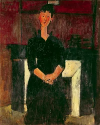 Portrait of a Girl in Front of the Chimney