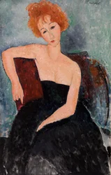 Redheaded Girl in Evening Dress