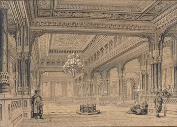 Interior of the Ciragan Palace in Istanbul, 1872