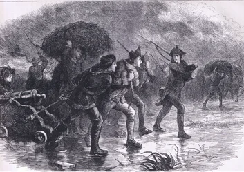 Night Maneuvers of the Americans at Boston, illustration from Cassells History of the United States published by Cassell, Petter & Galpin, c.1900
