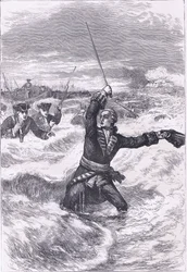 Wolfe landing at Louisburg, illustration from Cassells History of the United States