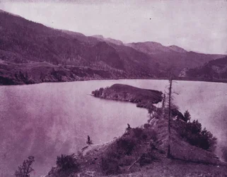 Lake San Cristoval, in the lap of Ouray Mountains, Colorado