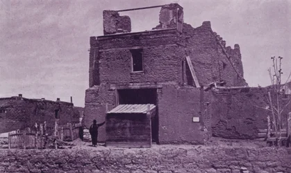 Old Church of San Miguel, Santa Fe, NM, built of Adobe in 1550