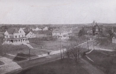 Old Orchard Beach, Maine: Looking inland from Old Orchard House
