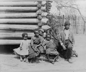 African American man with children near Thomasville, Georgia