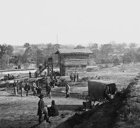 Blockhouse Near Fort Haggerty on the Arlington Ridge Road, Virginia, Helping Guard the Aqueduct Bridge, c.1862