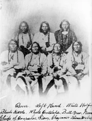 Bosse, Left Hand, White Wolf, Black Kettle, White Antelope, Bull Bear, Neva: Chiefs of Arapahoe, Sioux, Cheyenne and Kiowa tribes, c.1860-68