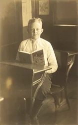 Boy reading Kidnapped