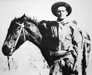 Butch Cassidy (1866-1908/09) with his horse