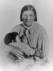 Cynthia Ann Parker with her daughter Prari Flower