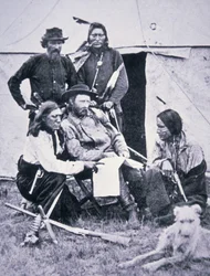 General George A. Custer with his Indian scouts during the Yellowstone Expedition of 1873