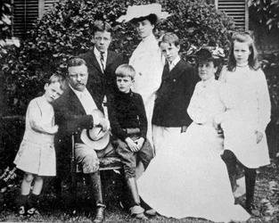 President Theodore Roosevelt with His Wife and Family