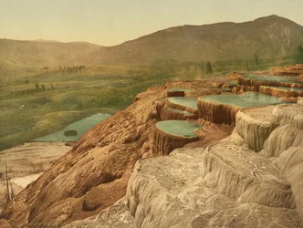 Pulpit Terraces from above, Yellowstone National Park, c.1898