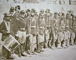 The Sixth Maine Infantry Regt. Union Army, on parade after the Battle of Fredericksburg