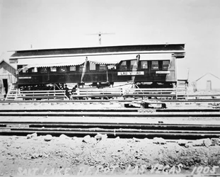 The depot, waiting room and ticket office of the Las Vegas Salt Lake Railroad, Nevada