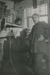 Thomas Edison in his workshop