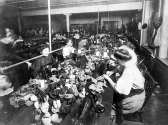 Women Sewing Teddy Bears in a Factory, c.1915