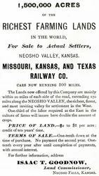 1,500,000 Acres of the Richest Farming Lands in the World, in the Neosho Valley, Kansas, Advertisement from Appletons Journal, May 4, 1872