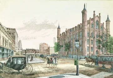 3rd Avenue and 23rd Street, Elevated Rail Road Station and the College of the City of New York, from 36 Views of New York and Environs, published by Charles Magnus