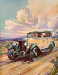 A 1920s Roadster Speeding Down a Dirt Road