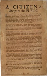 A Citizens Address to the Public re: support of Royal troops, 18th December 1769
