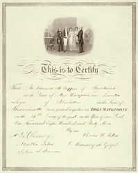 A marriage certificate of 1849