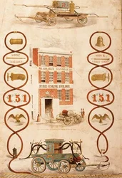 Advertisement for Abraham Vanness, fire engine builder and maker of fire fighting equipment