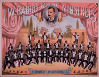 Advertisement for I.W. Bairns Famous Minstrels