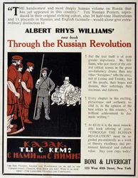 Advertising for the sale of the book The Russian Revolution by Albert Rhys Williams in an American magazine