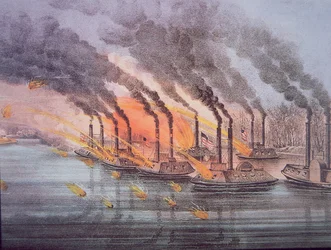 Armoured Gunboats Commanded by U.S. Flag Officer Andrew Foote, 6th February 1862