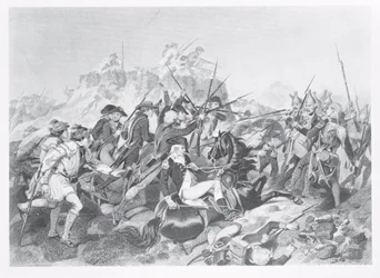Battle of Saratoga - General Arnold Wounded in the Attack on the Hessian Redoubt, 17th October 1777