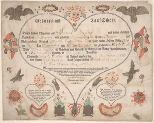 Birth and Baptismal Certificate for Maria Catharina Raup c.1806