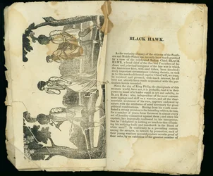 Black Hawk, from Narrative of the captivity and providential escape of Mrs. Jane Lewis, 1834