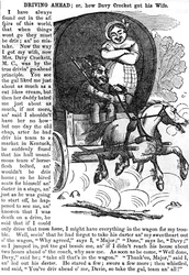 Driving Ahead, or How Davy Crockett got his Wife, from Crocketts almanac for 1856, published, New York, 1855